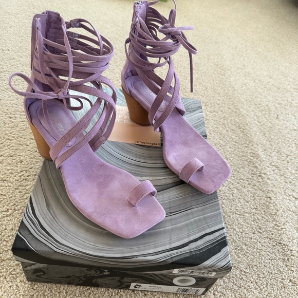 Jeffrey Campbell Rowen: slanted cone heel, squared-off toe signal, & ankle-wrap - Picture 3 of 3